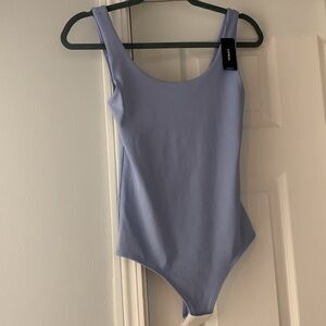 Express Body Contour High Compression Ribbed Scoop Neck Bodysuit